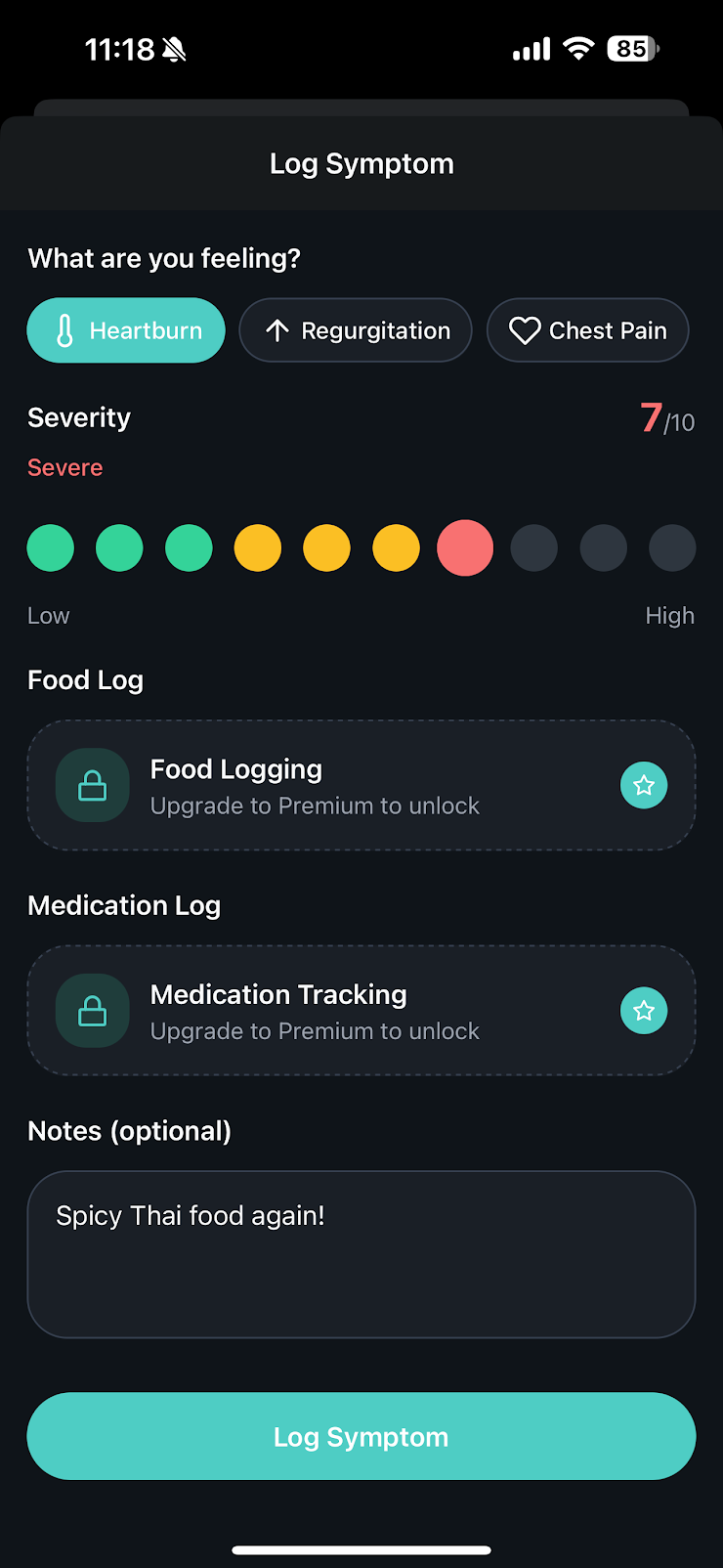 GerdTracker App Screenshot
