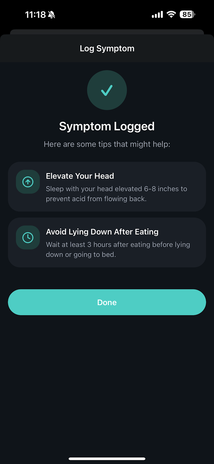 GerdTracker App Interface